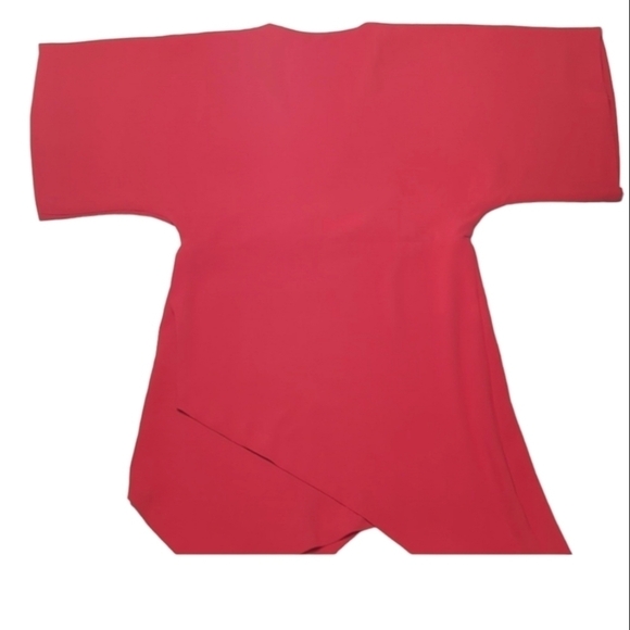 Iro Womens Dress Ekima Asymmetrical Crepe Mini Poppy Red Short Sleeve Size 6 - Picture 15 of 16